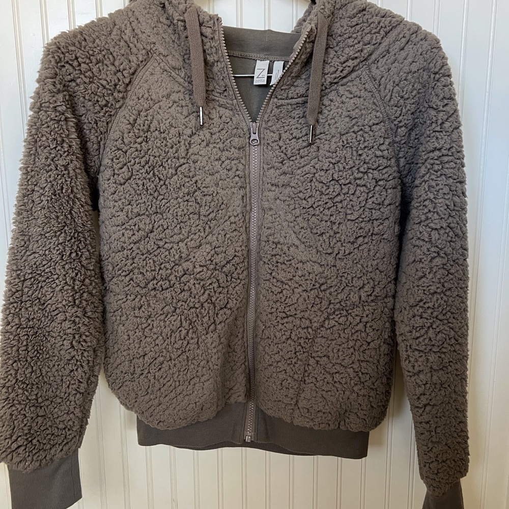 Zella Beige Sherpa Jacket Womens Sz Small